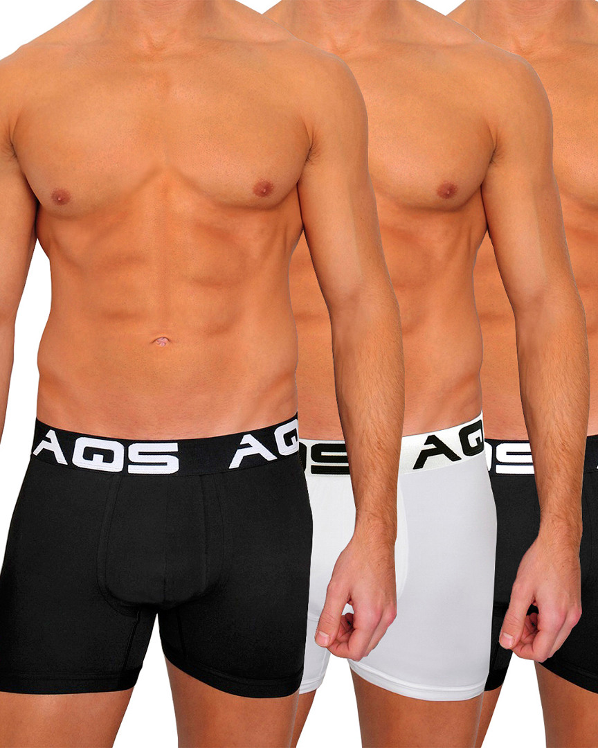 Aqs Men's 3-pack Assorted Boxer Briefs