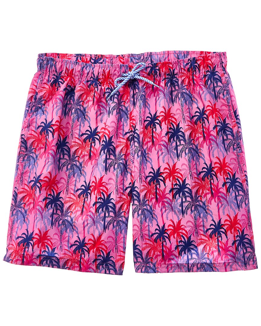 Shop Tailorbyrd Palm Trees Swim Trunk In Pink