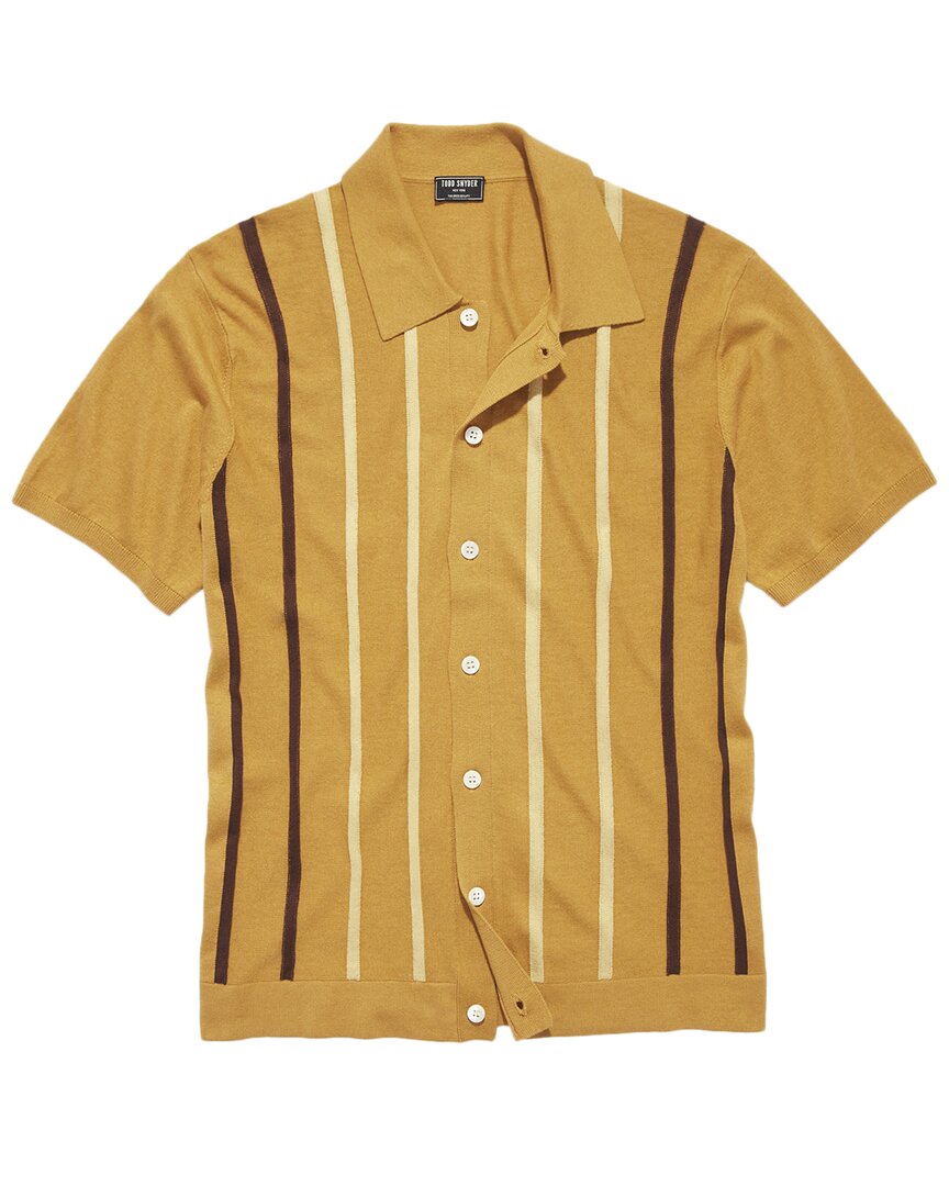 Todd Snyder Silk-blend Polo Sweater In Gold