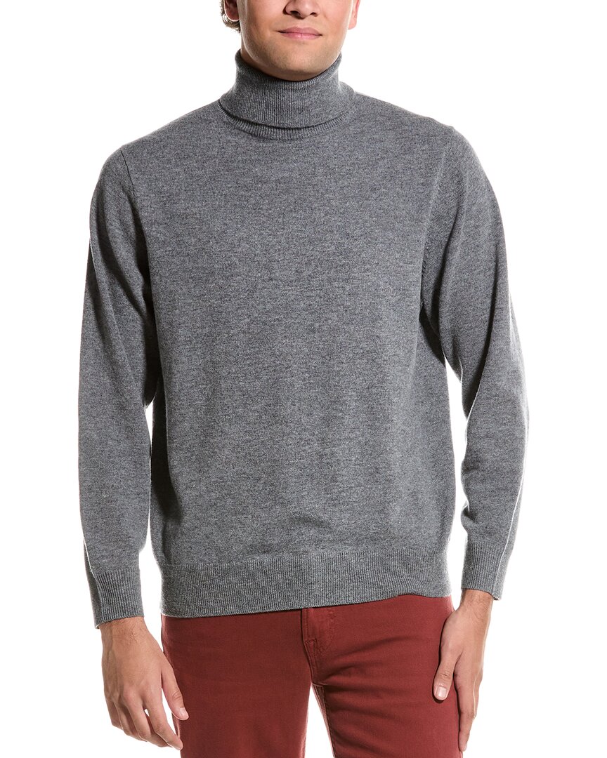 Douglas Anthony Turtleneck Wool Sweater In Grey
