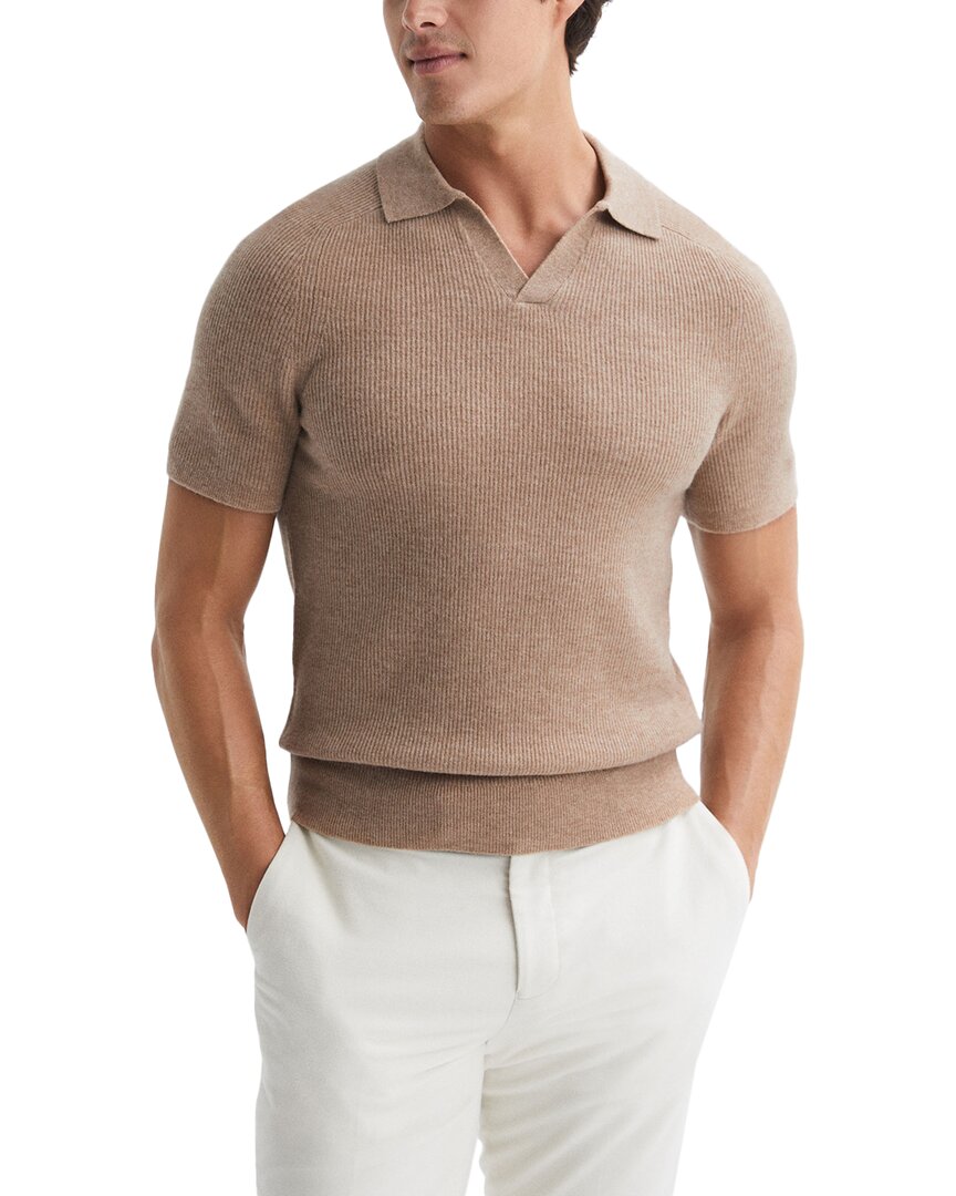 Reiss Mortimer Cuban Ribbed Top In Brown