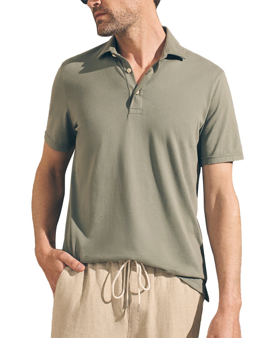 Faherty Reserve Pima Polo Shirt In Green