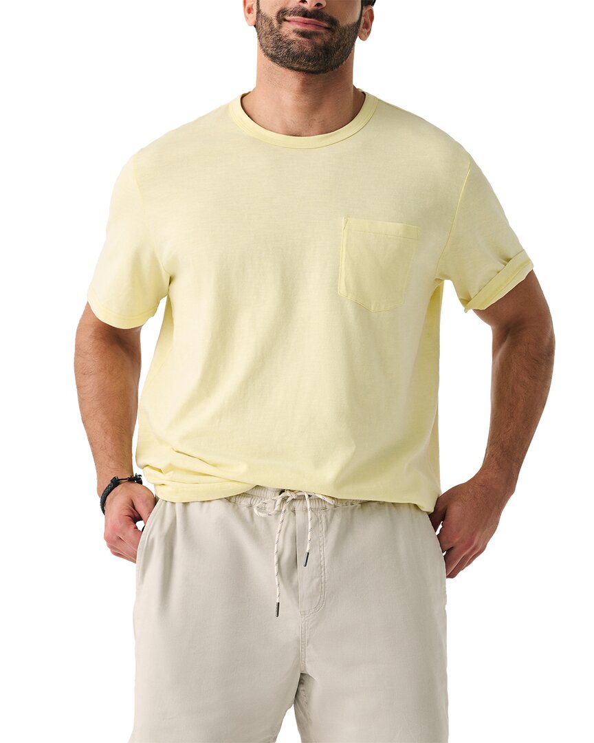 Faherty Sunwashed Pocket T-shirt In Yellow
