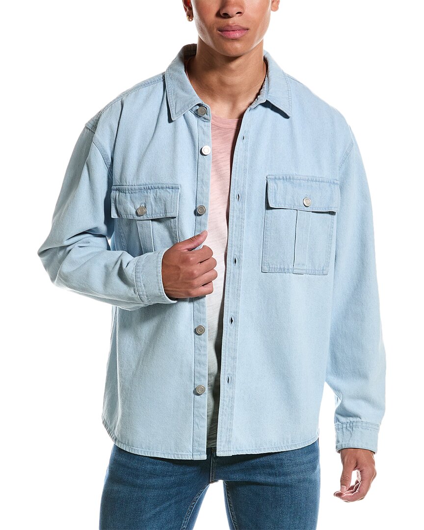 Shop Atm Anthony Thomas Melillo Washed Shirt Jacket In Blue
