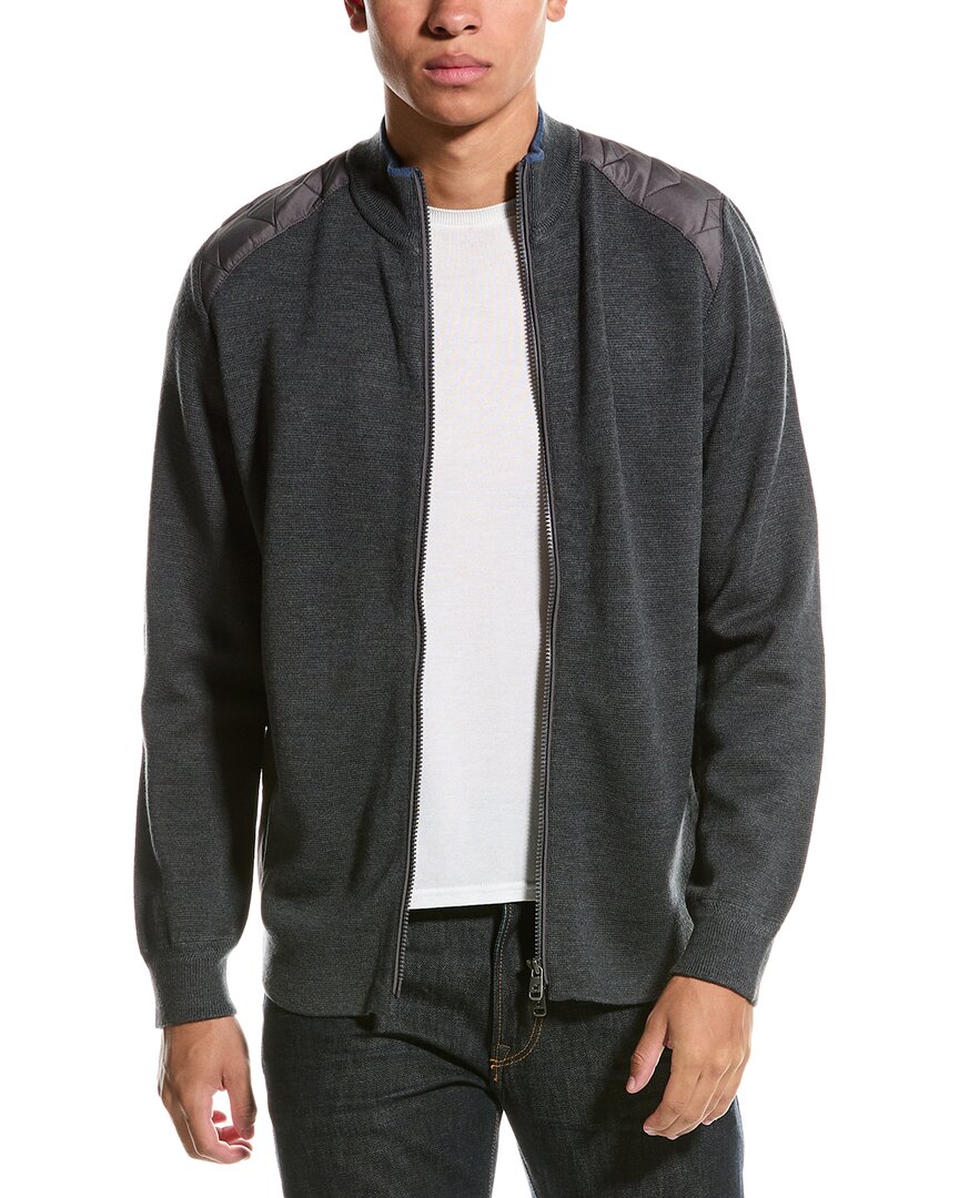 Raffi Quilted Back Wool-blend Jacket In Grey