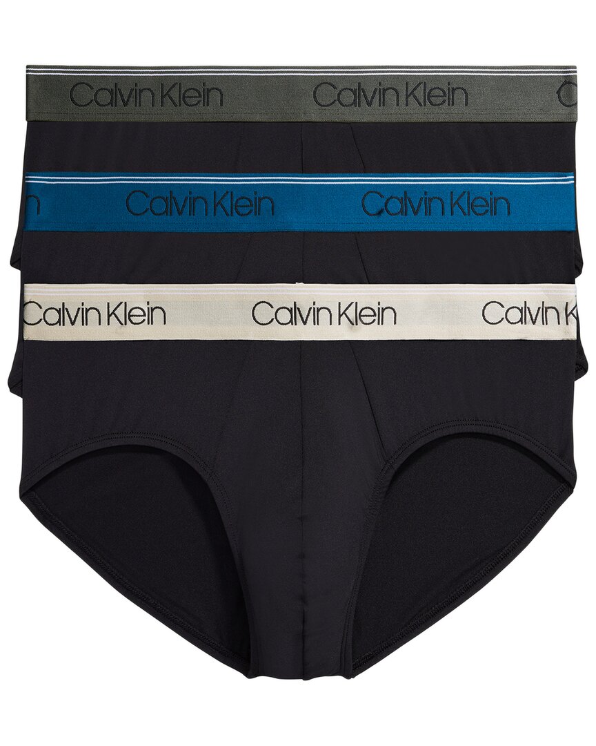 Calvin Klein Set Of 3 Micro Stretch Hip Brief In Blue