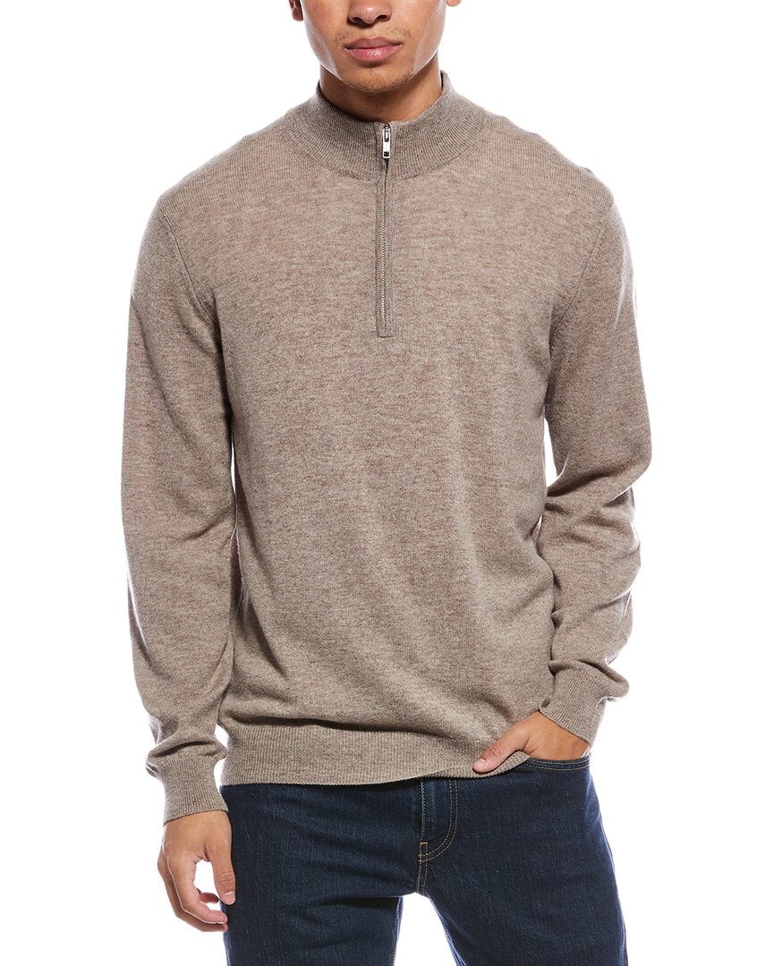 Scott & Scott London Brodie Cashmere Classic Wool & Cashmere-blend 1/4-zip Mock Sweater In Multi