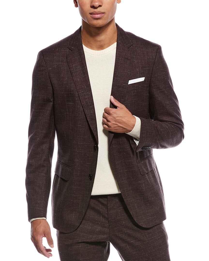 Hugo Boss Hutson Wool Suit Jacket In Brown