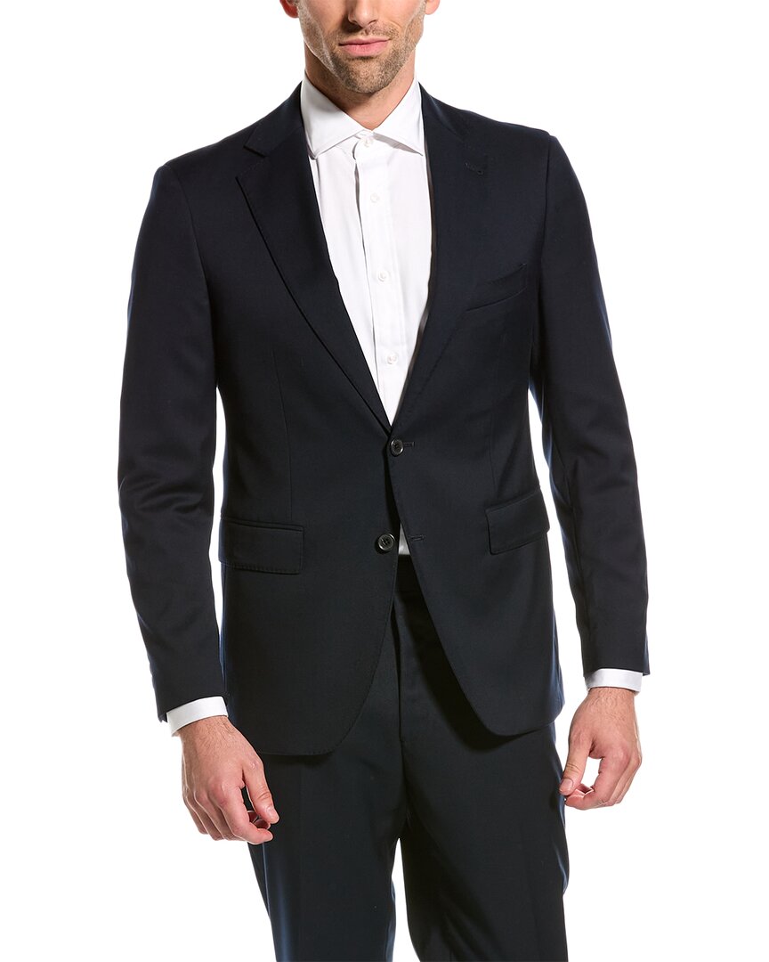 Shop Alton Lane The Mercantile Tailored Fit Suit With Flat Front Pant In Blue