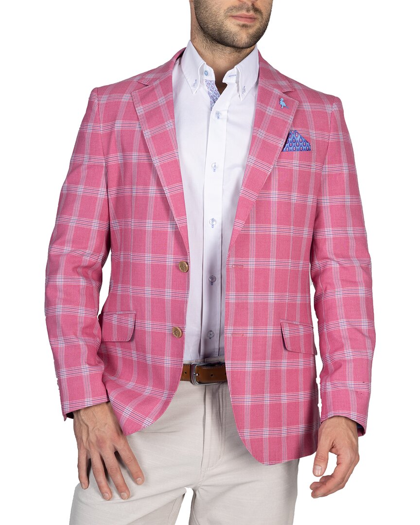 Tailorbyrd Windowpane Linen-blend Sportscoat