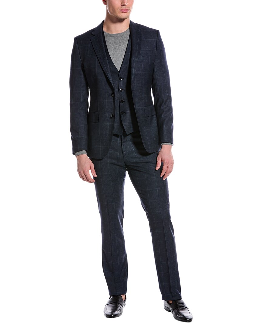 Hugo Boss Boss  3pc Slim Fit Wool Suit In Blue