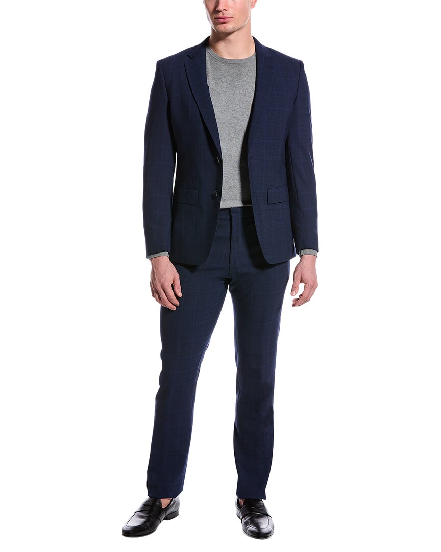 Shop Hugo Boss Boss  2pc Slim Fit Wool-blend Suit In Blue