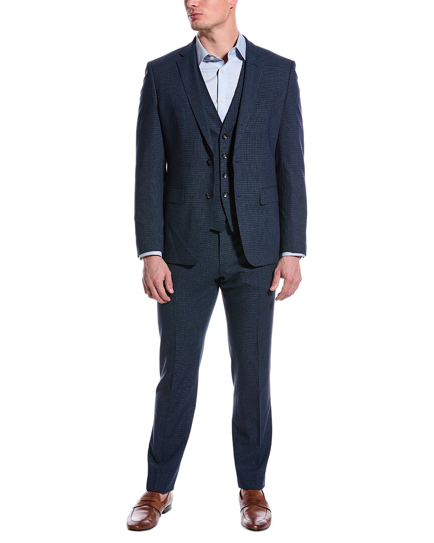 Hugo Boss Boss  3pc Slim Fit Wool-blend Suit In Blue