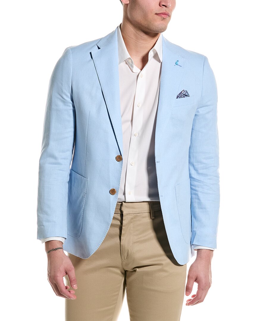 Tailorbyrd Linen-blend Sport Coat In Blue