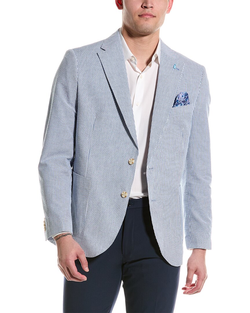 Shop Tailorbyrd Seersucker Sportscoat In Blue