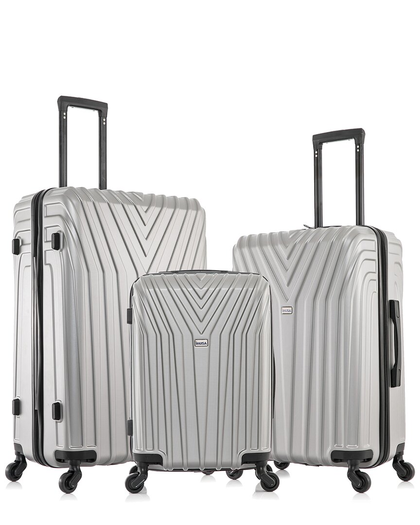 Inusa Vasty Lightweight Hardside Spinner 3 Piece Set In Grey