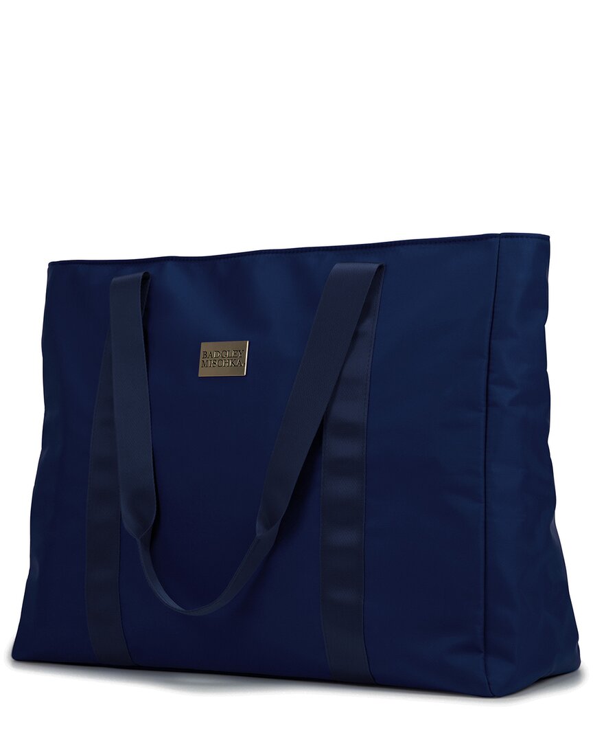 Badgley Mischka Nylon Travel Weekender Tote In Blue