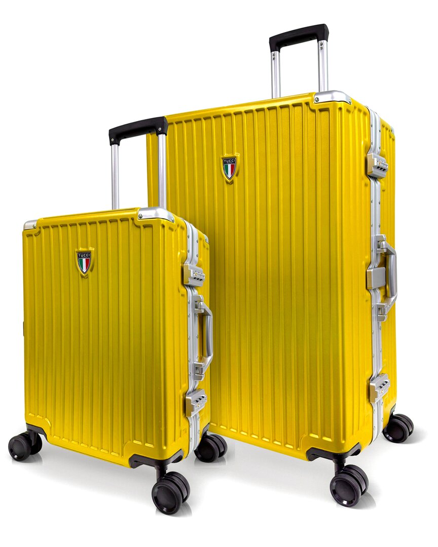 Tucci Italy Fortifica 2pc Expandable Luggage Set In Yellow