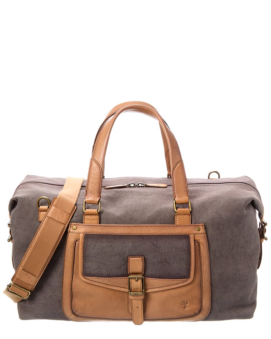 Frye Denver Canvas & Leather Weekender Bag In Brown