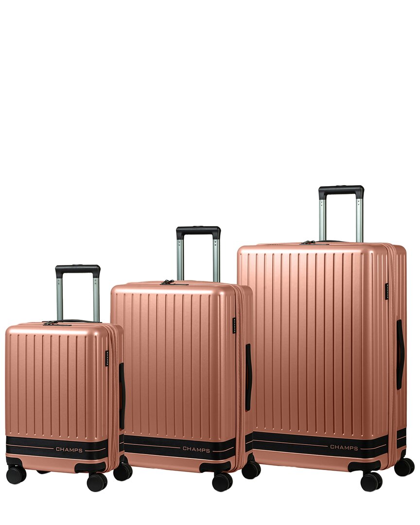 Champs Fresh Ii 3pc Expandable Luggage Set In Pink