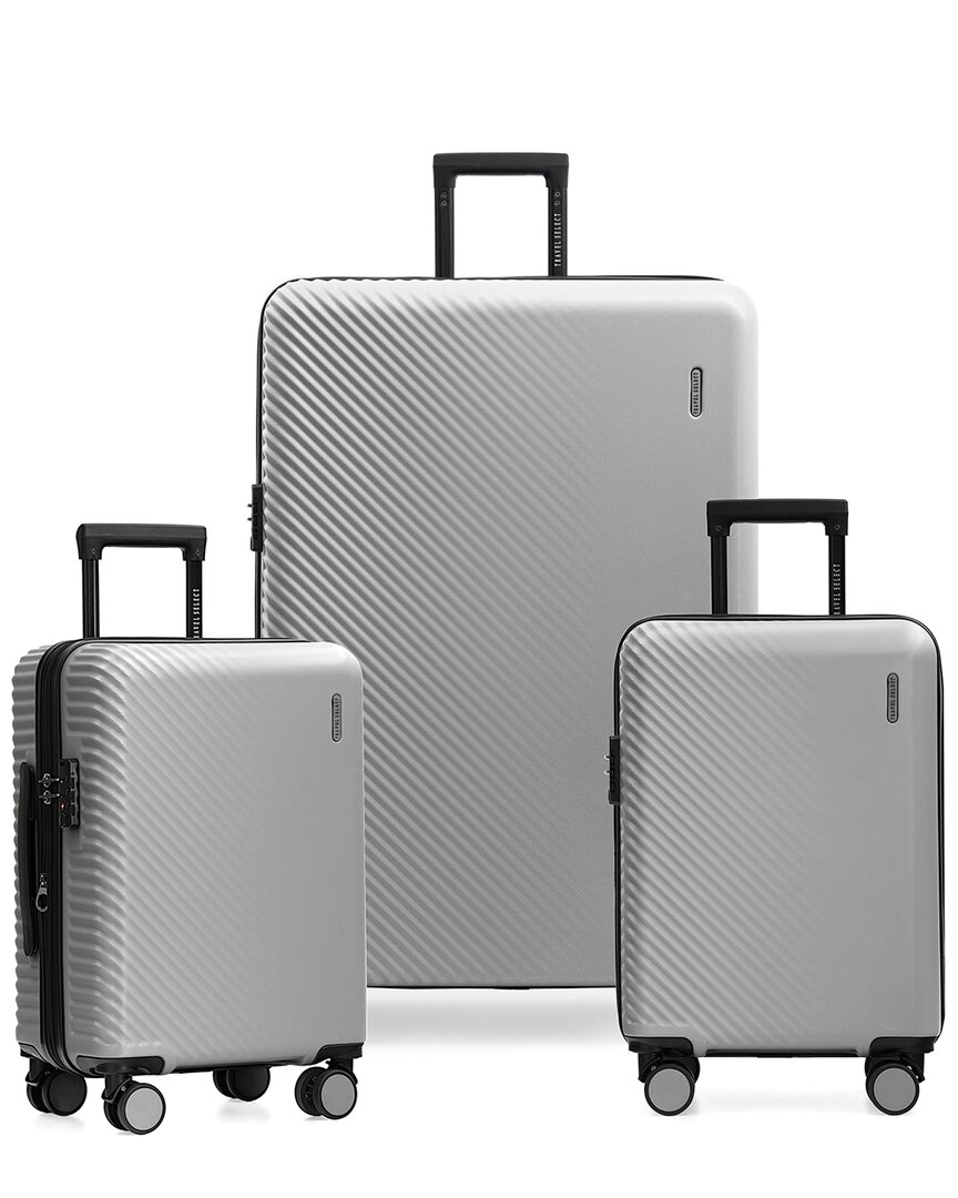 Traveler's Choice Travel Select Bridgetown Expandable 3pc Luggage Set In Silver