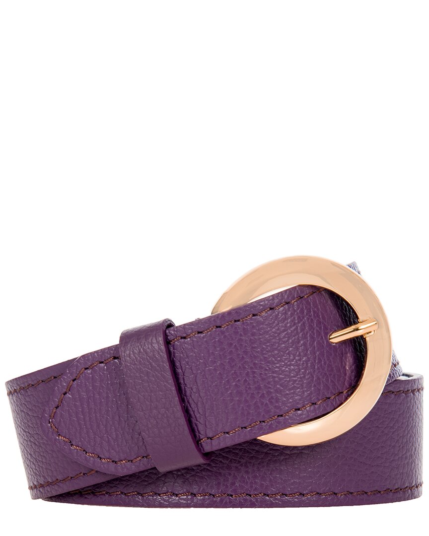 Bric's Gondola Mimosa Leather Belt In Purple