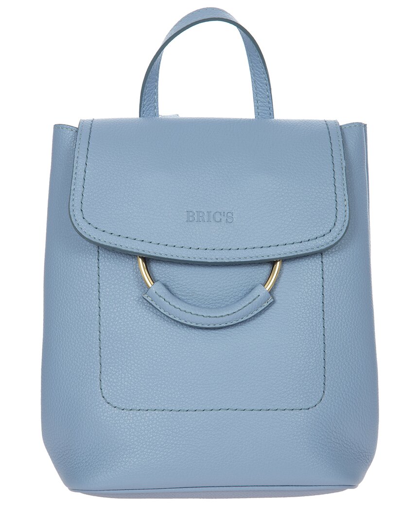 Bric's Gondola Tiglio Leather Backpack In Blue