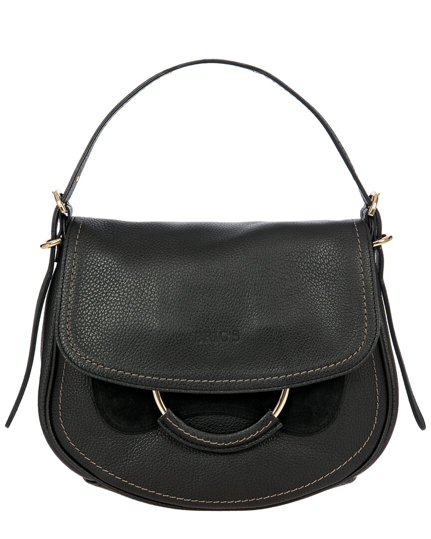 Bric's Gondola Stella Medium Leather Bag With Buckle In Black
