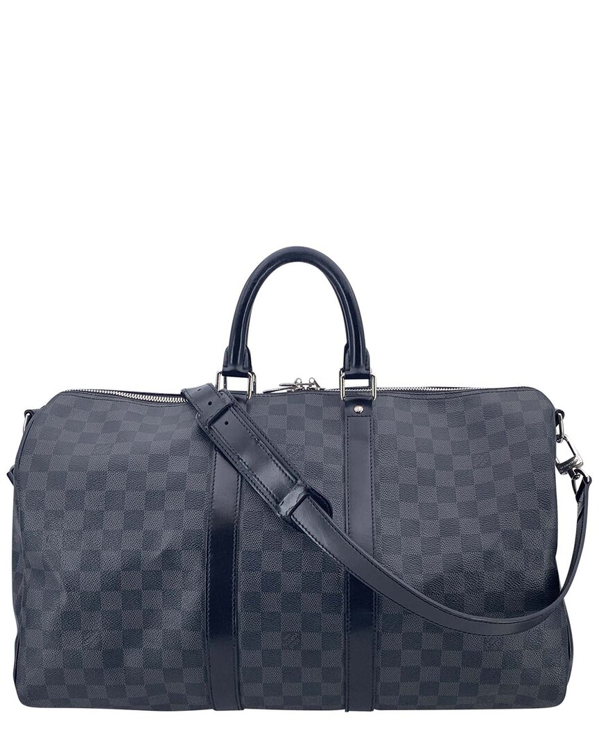 Pre-owned Louis Vuitton Black Cotton Keepall (authentic Pre-loved)