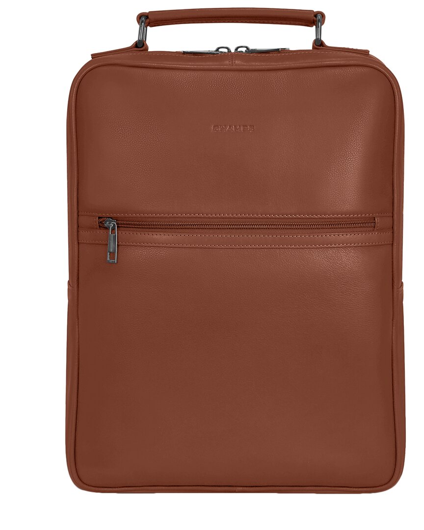 Champs Onyx Leather Compact Backpack In Brown