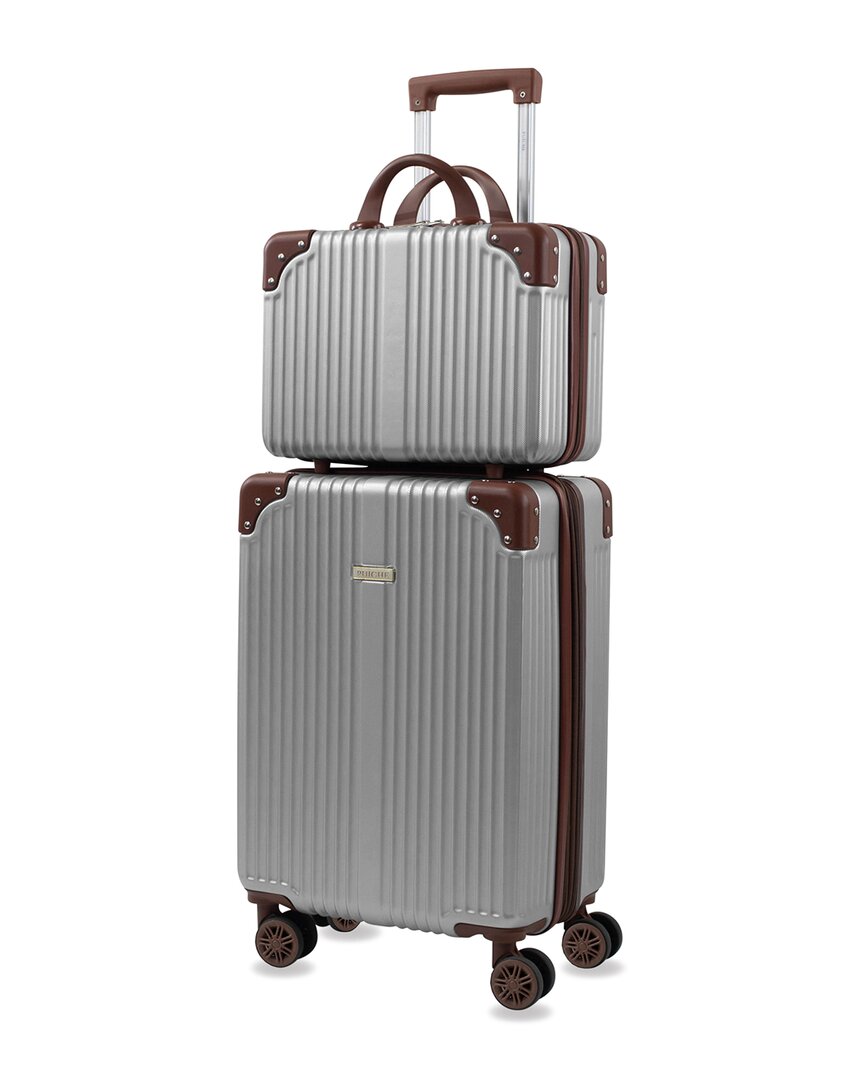 Puiche Tresor 2pc Luggage Set Silver Silver In Neutral