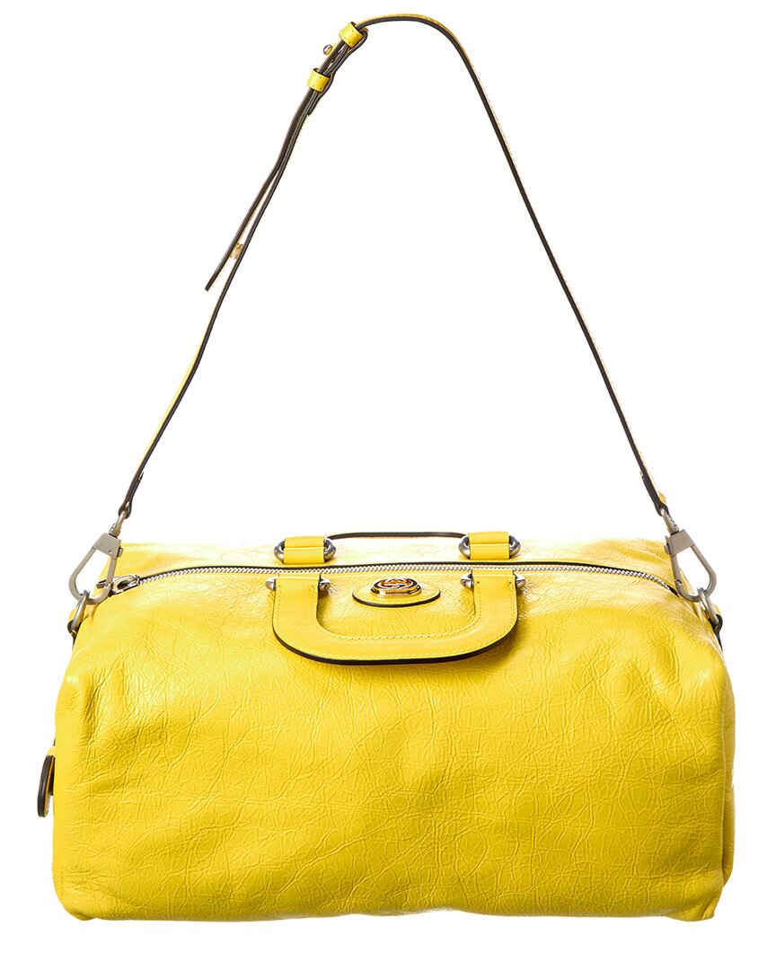 Gucci Leather Duffel Bag In Yellow ModeSens