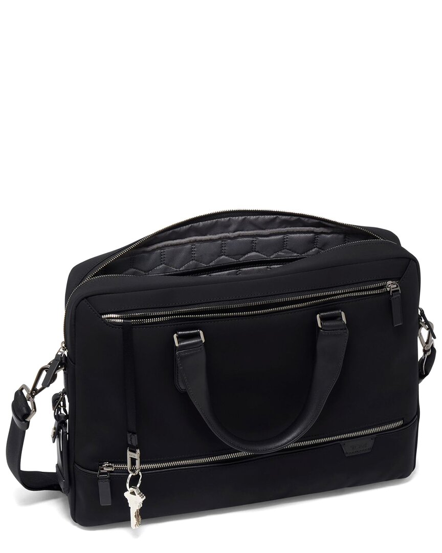 Tumi Harrison Leather-trim Avondale Top Zip Brief In Black