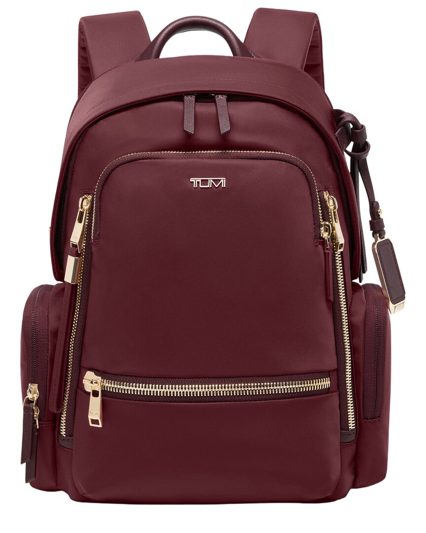 Tumi Voyageur Leather-trim Celina Medium Backpack In Red