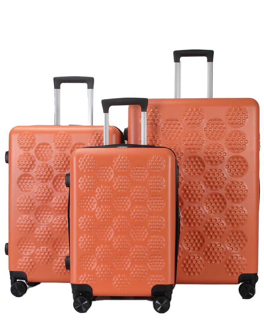 Izod Golf Designer 3pc Expandable Luggage Set In Orange