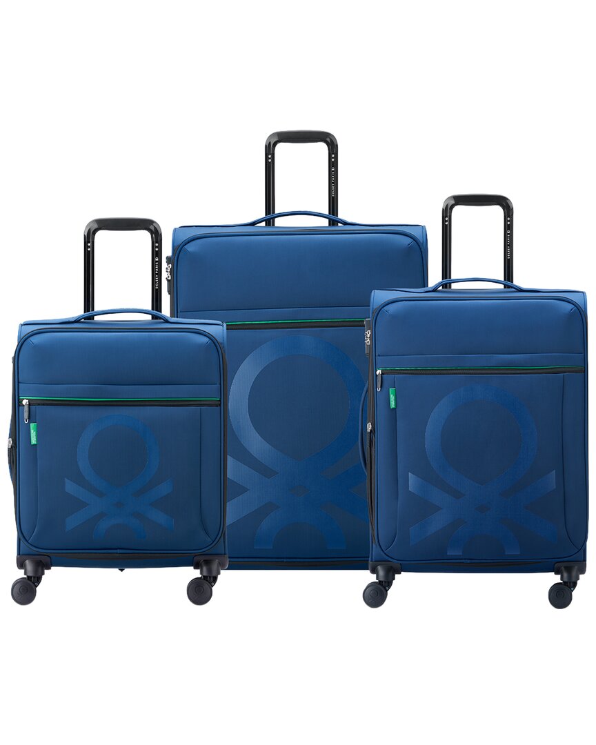 Benetton Color Block Expandable 3pc Luggage Set