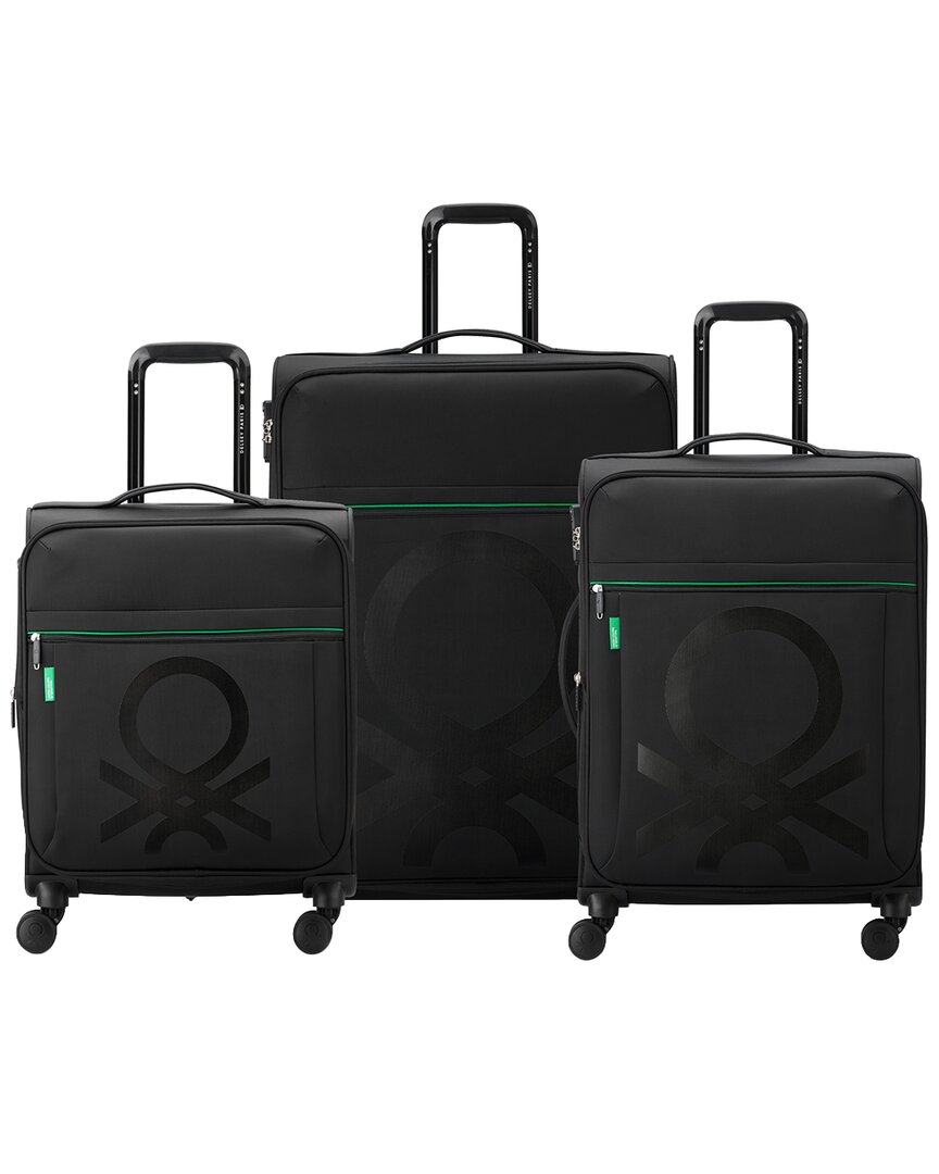 Benetton Color Block Expandable 3pc Luggage Set