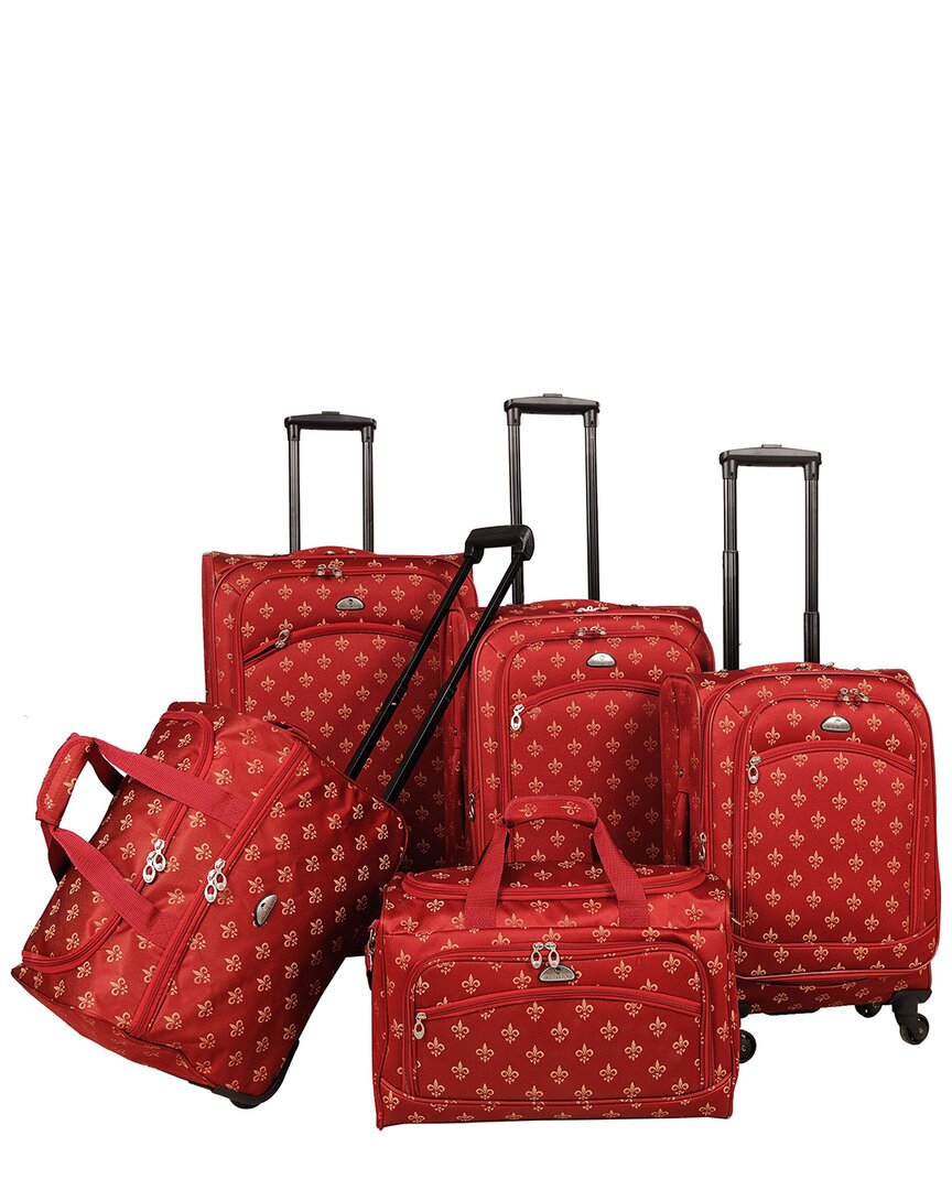 Shop American Flyer Fleur De Lis 5pc Spinner Luggage Set