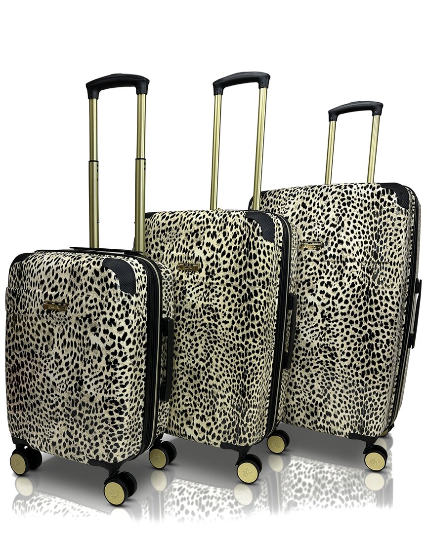 JENNI CHAN JENNI CHAN LEOPARD 3PC HARDSIDE SPINNER SET