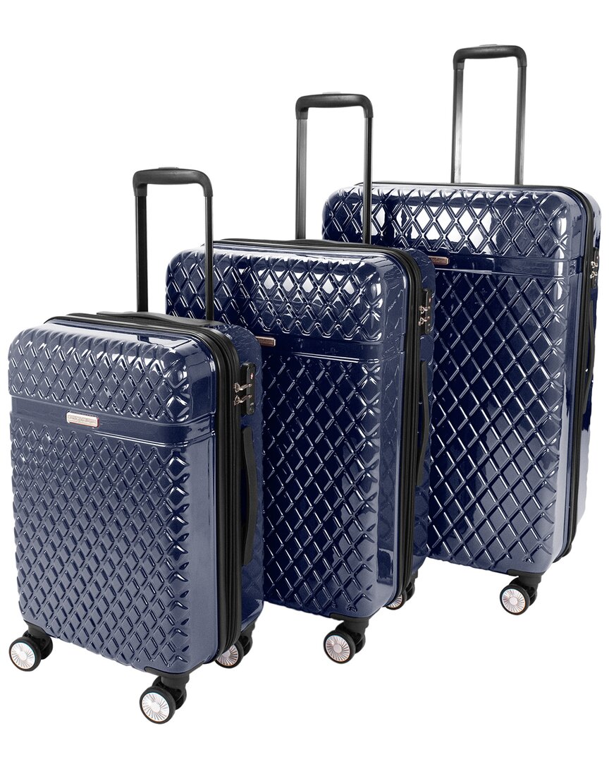 Kathy Ireland Yasmine 3pc Hardside Luggage Set In Blue