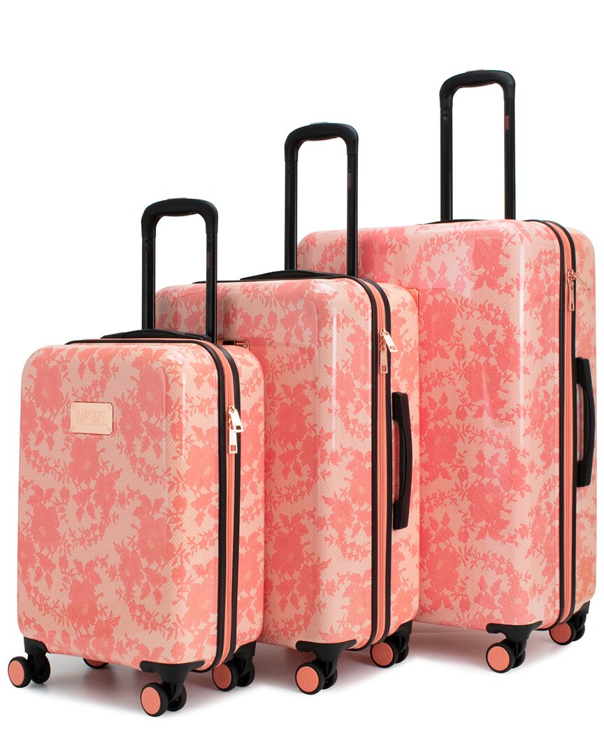 Badgley Mischka Expandable Luggage Set In Pink