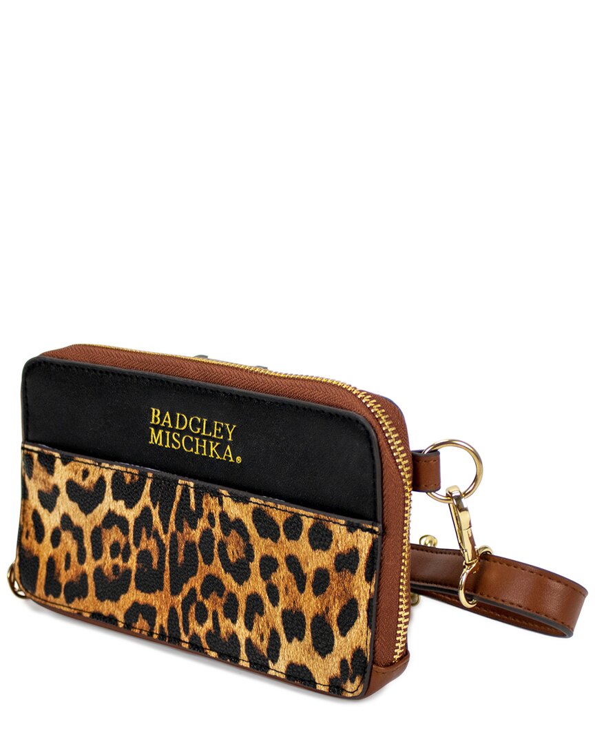 Badgley Mischka Leopard Belt Bag / Fanny Pack In Brown