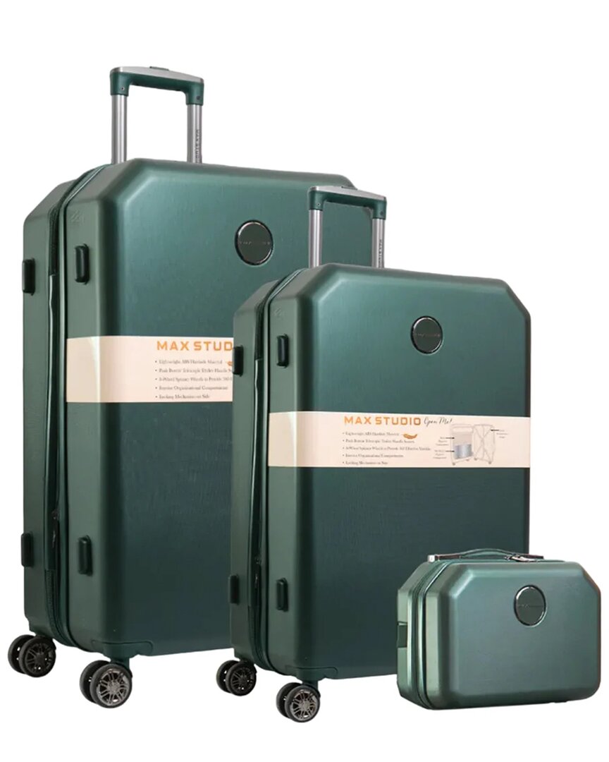 Max Studio The Hexagon Abs Hard Sided 3pc Luggage Set In Multi
