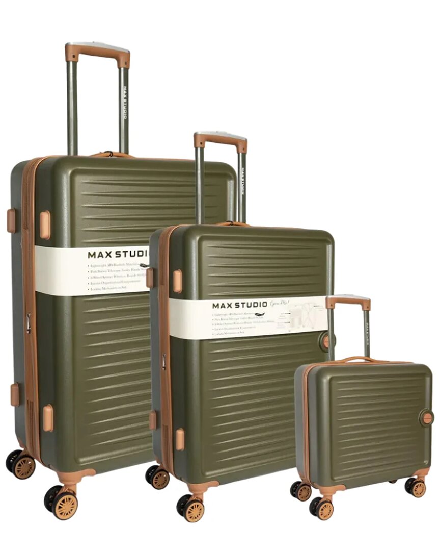 Max Studio The Lisbon Abs 3pc Hard Sided Luggage Set In Multi