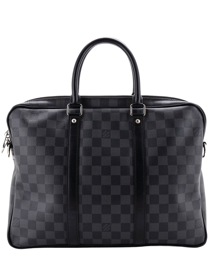 Pre-owned Louis Vuitton Black Damier Graphite Porte-documents Voyage Briefcase Pm  (authentic Pre-loved)