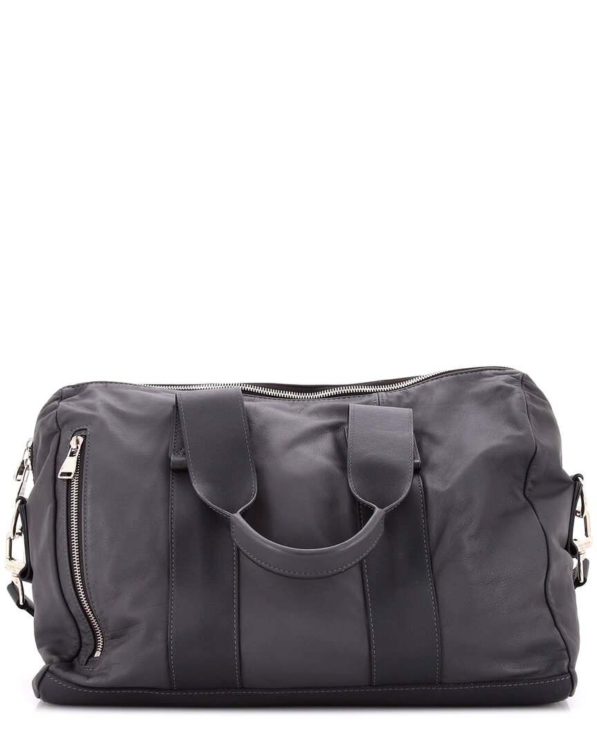 Pre-owned Louis Vuitton Black Leather V Line Start Travel Bag Pm (authentic Pre-loved)