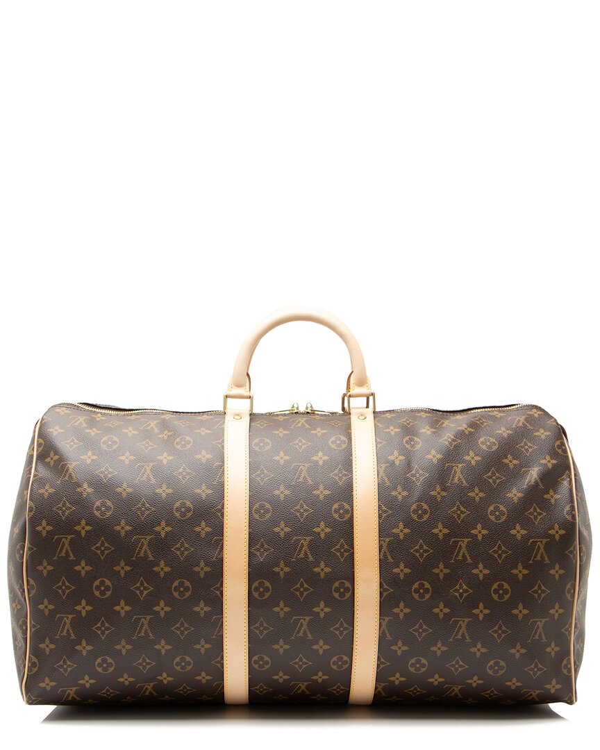 Pre-owned Louis Vuitton Brown Monogram Canvas & Leather Keepall 55 Duffle (authentic  Pre-loved)