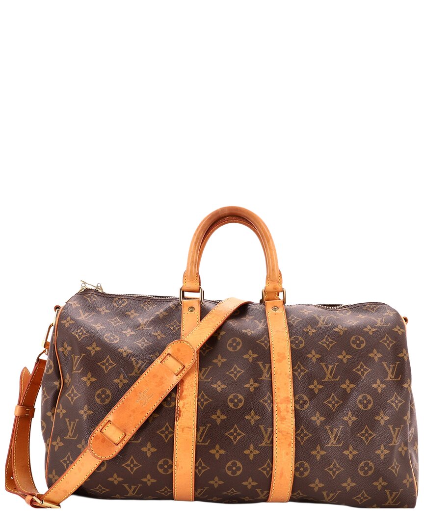 Pre-owned Louis Vuitton Brown Monogram Canvas Keepall Bandouliere Bag 45 (authentic Pre-  Loved)