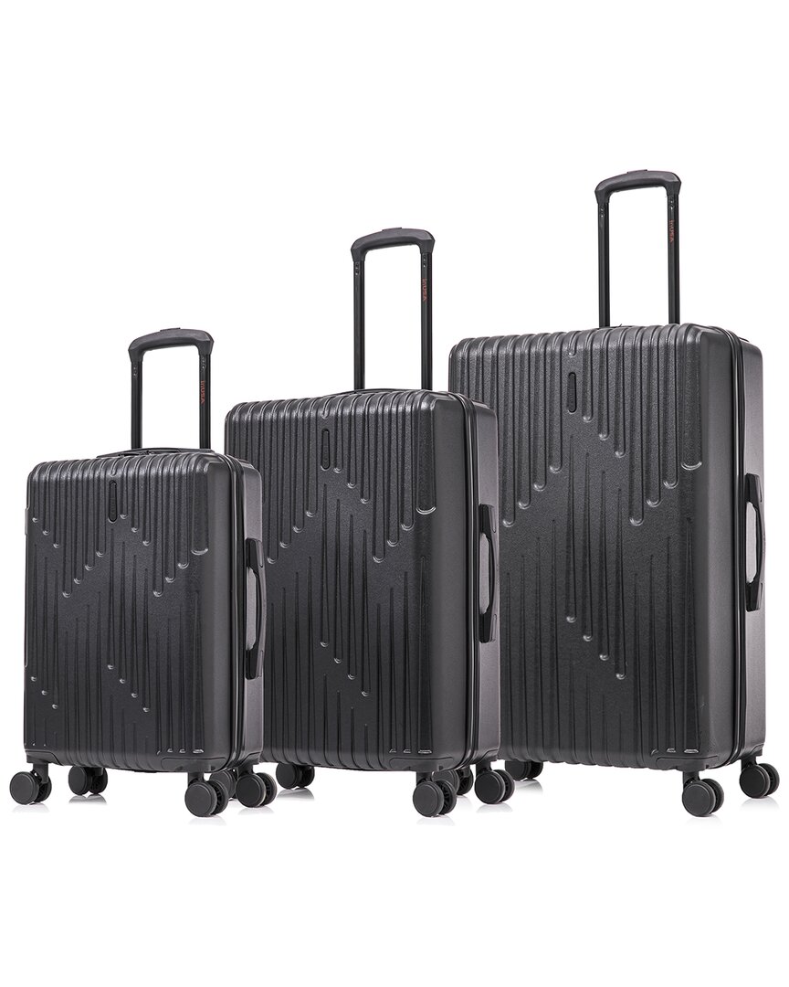 Shop Inusa Drip Lightweight Hardside Spinner 3pc Luggage Set In Black