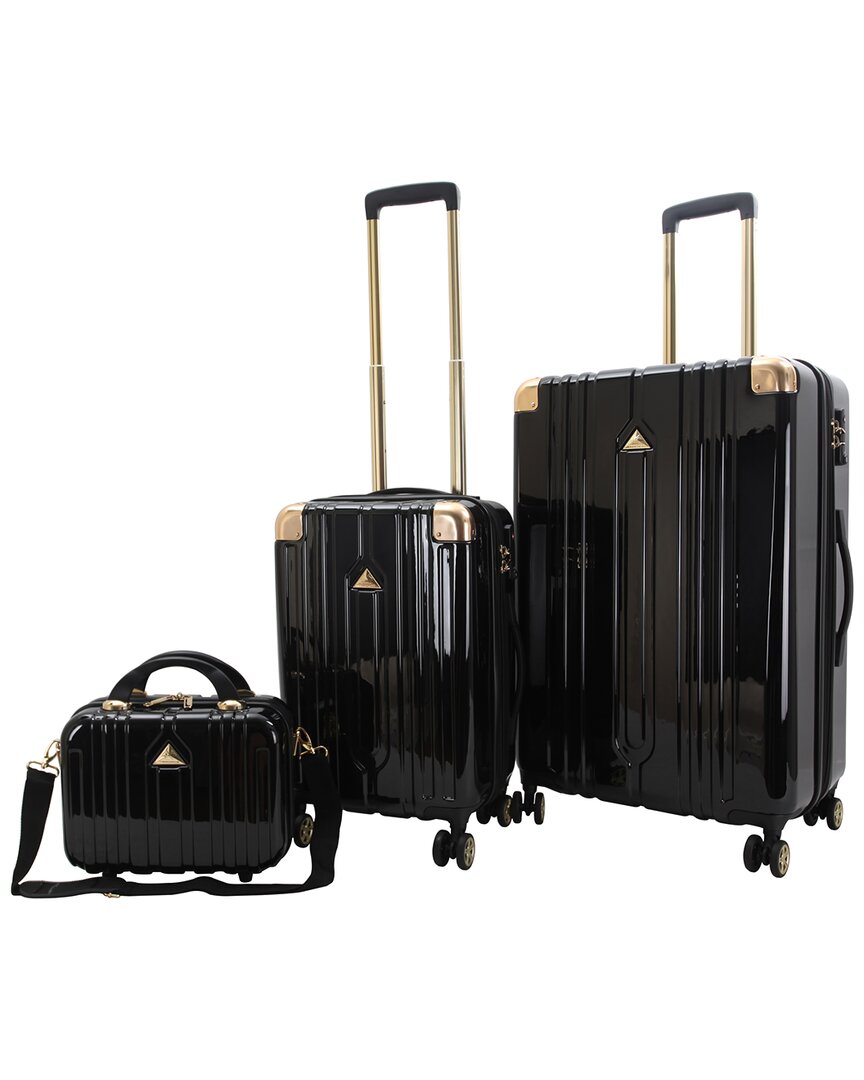 Shop Triforce Ibiza Collection 3pc Expandable Luggage Set In Black